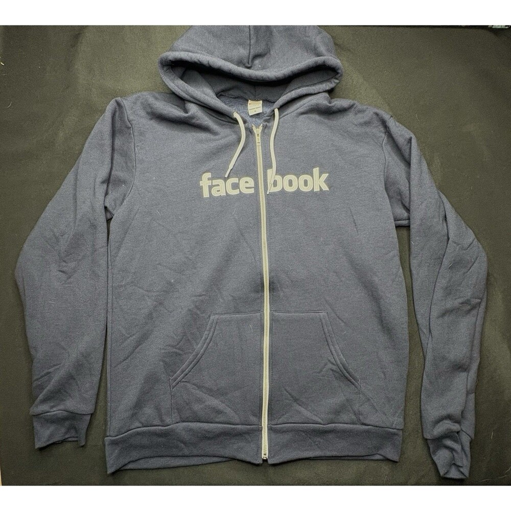 Vintage Y2K Facebook F497 American Apparel Hoodie Sweater Slim Fit XL Facebook